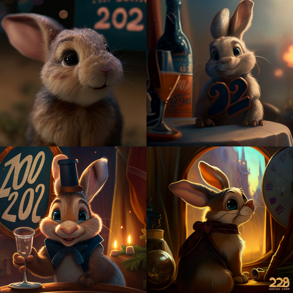 Tatsuya1970 Happy new year Rabbit just 2023year Disney animatio 765a1b08 297a 41c9 8073 733514795a51