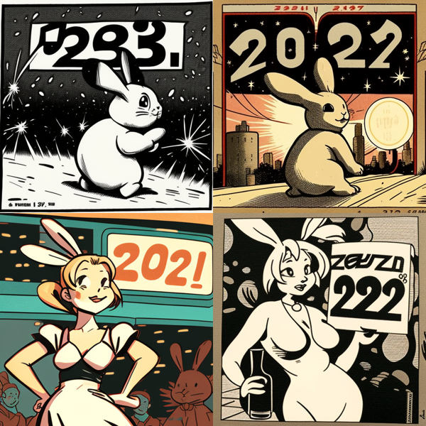 Tatsuya1970 Happy new year Rabbit just 2023year by Osamu Tezuka fd010ed2 9fc5 4f38 8625 5d58ee078b6e